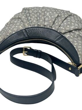 Louis Vuitton Mini Lin Monogram Canvas Shoulder Bag with Navy Leather Trim
